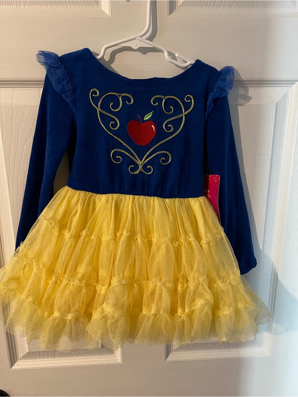 Disney Girls Blue and Yellow Apple Princess Dress